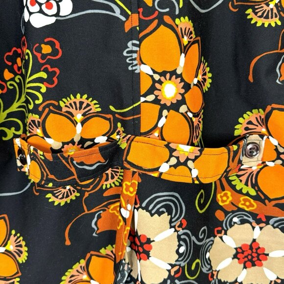 Vintage 60s Hawaiian Safari Style Shirt Cabana Floral Retro Mod Mens Medium - Picture 6 of 6